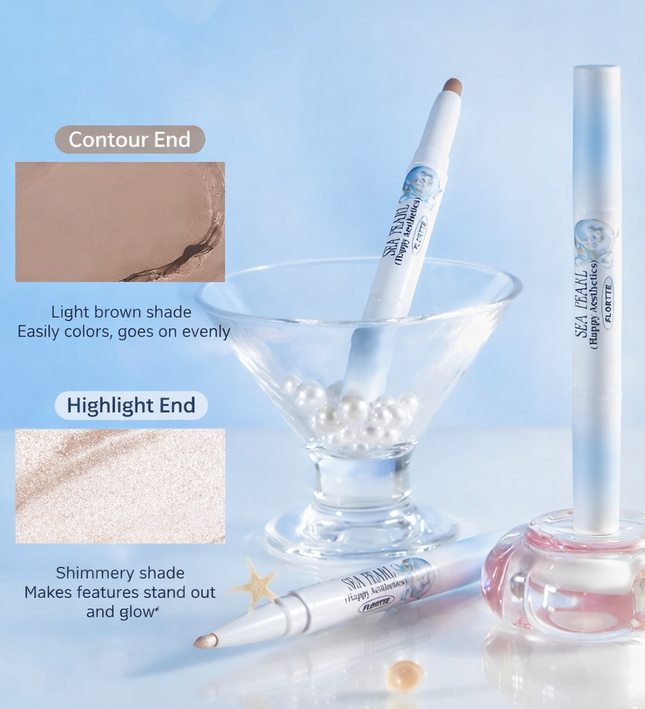 Flortte Glass Sea Collection Dual-Ended Highlight & Contour Pen