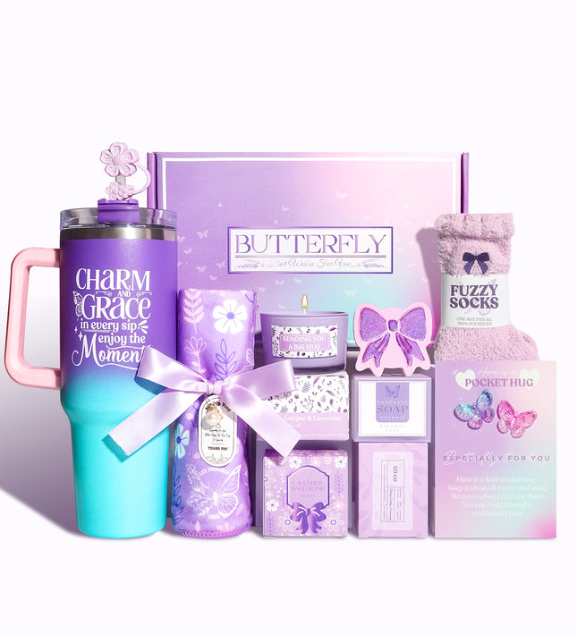 Purple Theme Aroma Candle Bath Gift Box