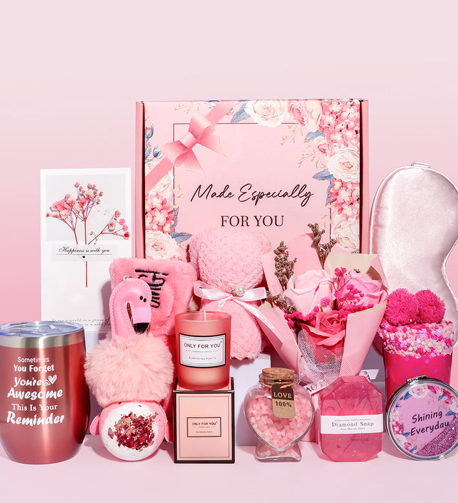 Rosy Aroma Candle Bath Gift Box