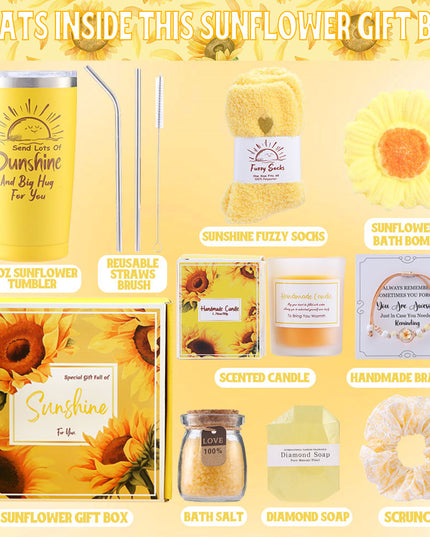 Aroma sunflower Candle Bath Gift Box