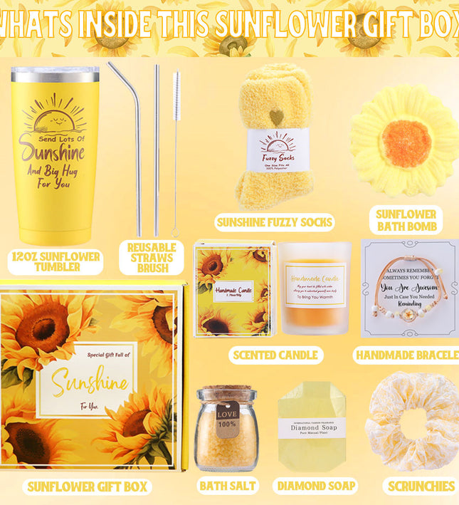 Aroma Sunflower Candle Bath Gift Box