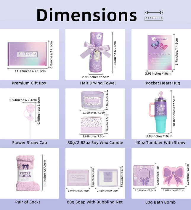 Purple Theme Aroma Candle Bath Gift Box