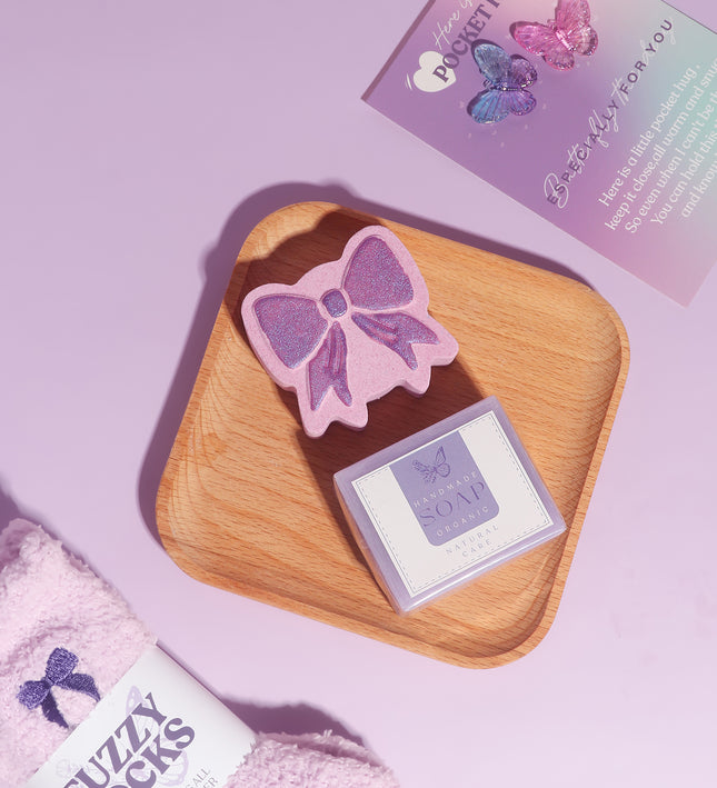 Purple Theme Aroma Candle Bath Gift Box