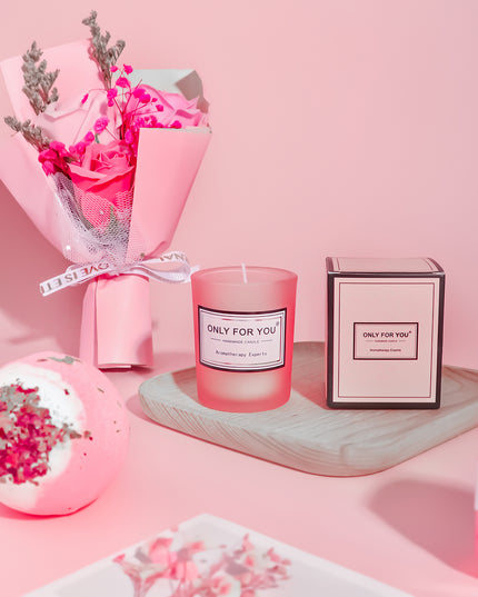 Rosy Aroma Candle Bath Gift Box