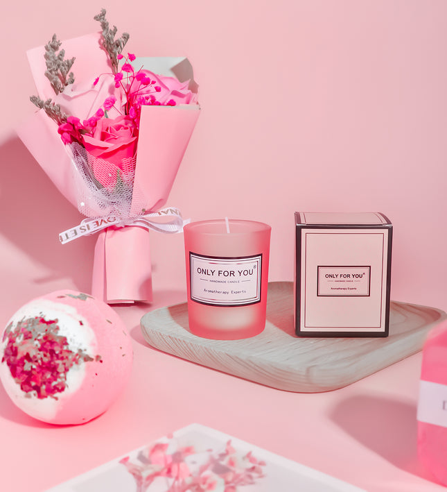 Rosy Aroma Candle Bath Gift Box