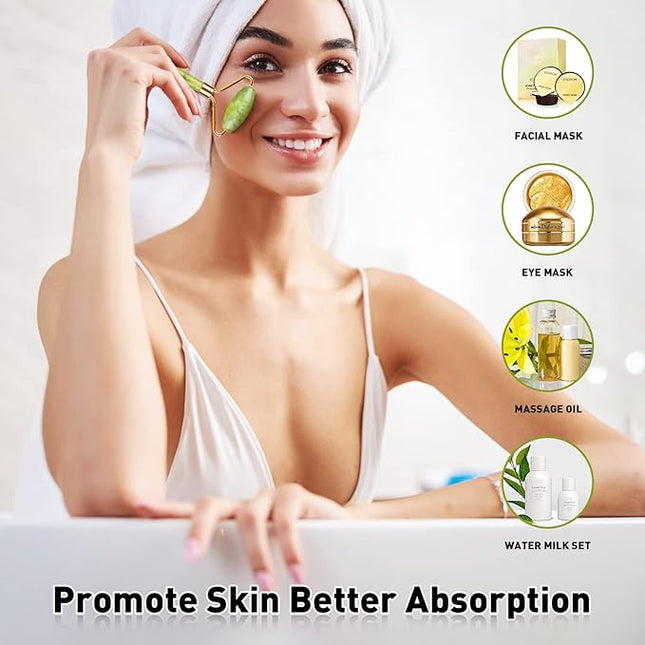 Jade Roller and Gua Sha Massager Set