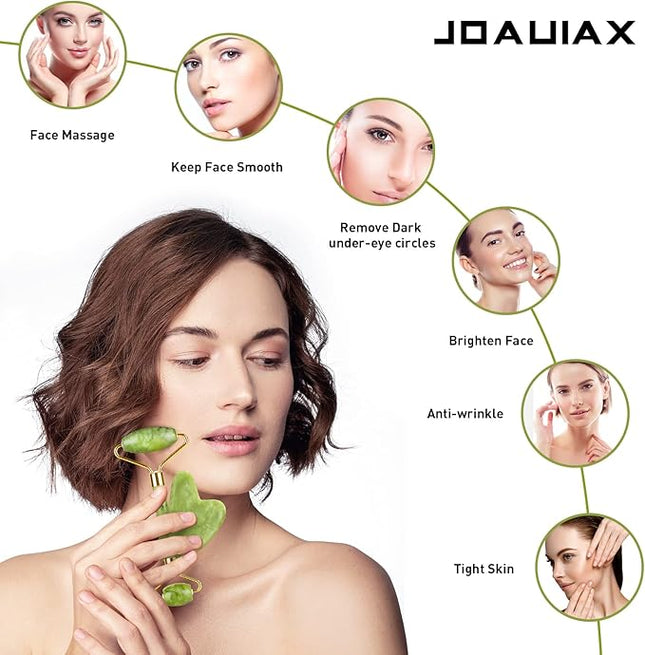 Jade Roller and Gua Sha Massager Set
