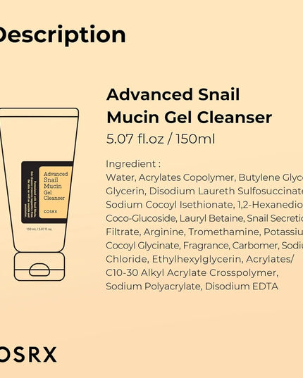 COSRX Advanced Snail Mucin Gel Cleanser 150ml