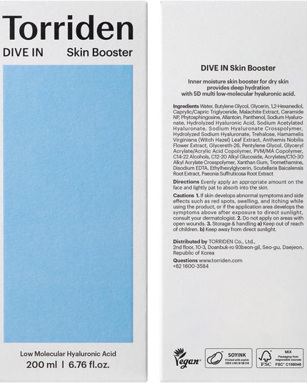 Torriden DIVE-IN Low Molecular Hyaluronic Acid Skin Booster