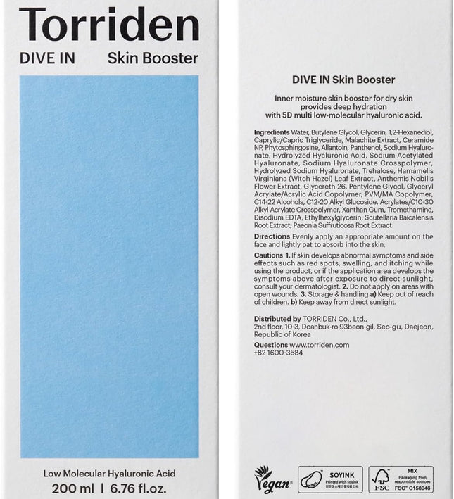 Torriden DIVE-IN Low Molecular Hyaluronic Acid Skin Booster