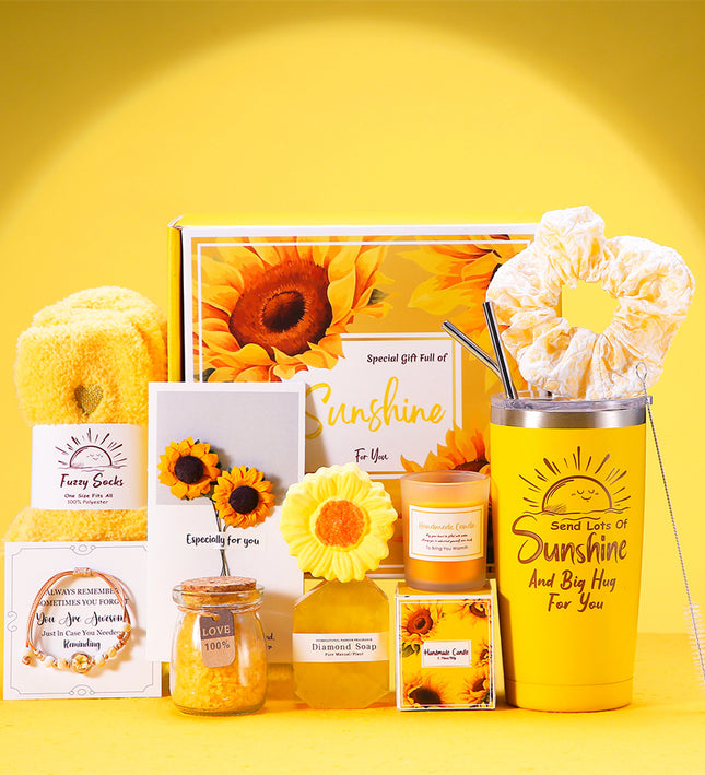 Aroma Sunflower Candle Bath Gift Box