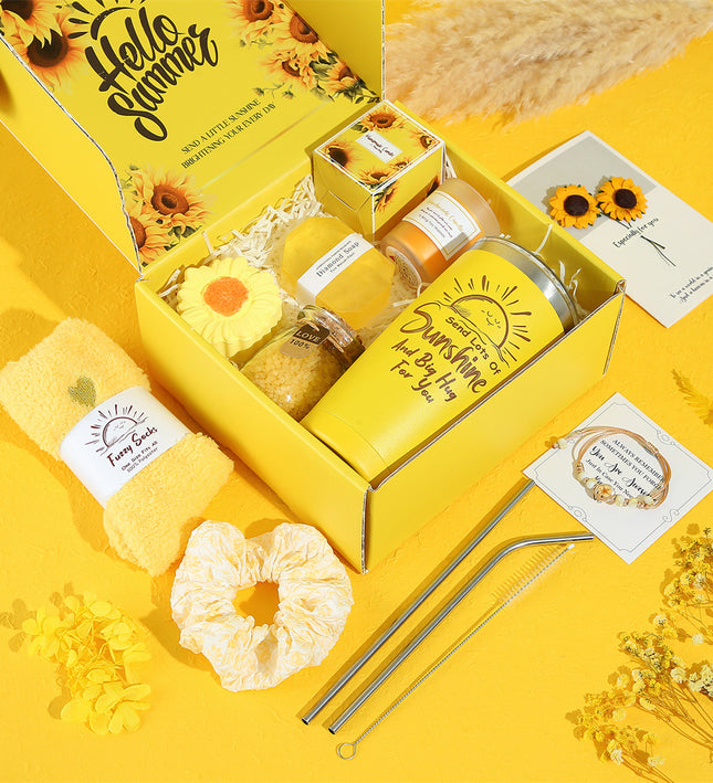Aroma Sunflower Candle Bath Gift Box