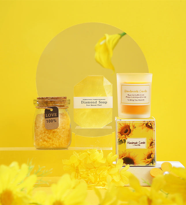 Aroma Sunflower Candle Bath Gift Box