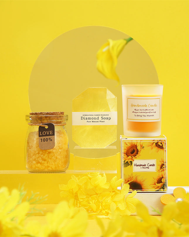 Aroma sunflower Candle Bath Gift Box
