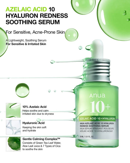 Anua Azelaic Acid 10% + Hyaluron Redness Soothing Serum 30ml