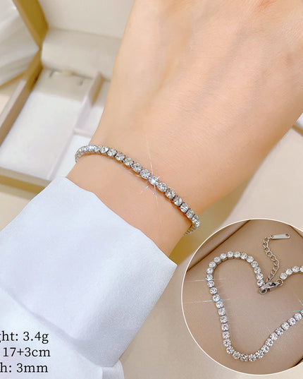 Silver Crystal Tennis Bracelet
