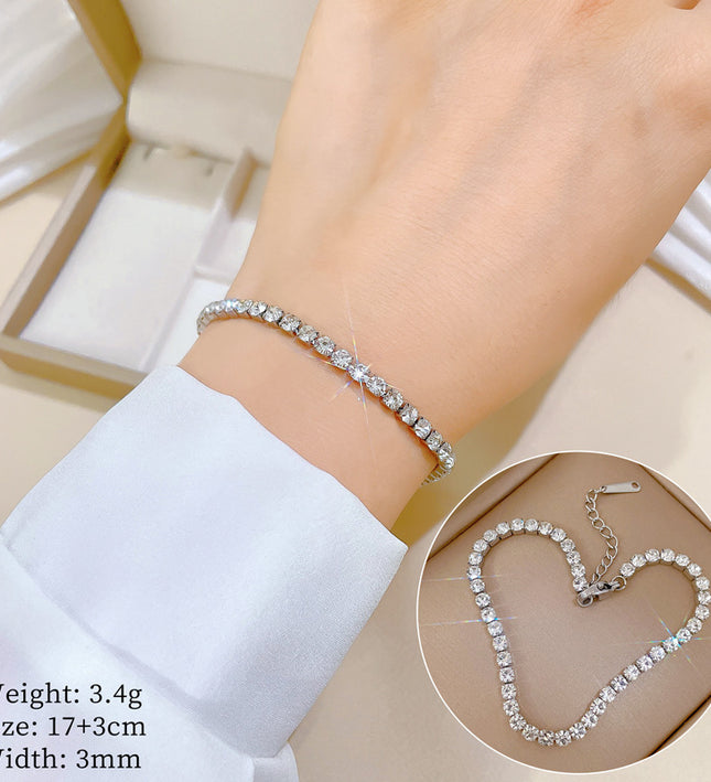 Silver Crystal Tennis Bracelet