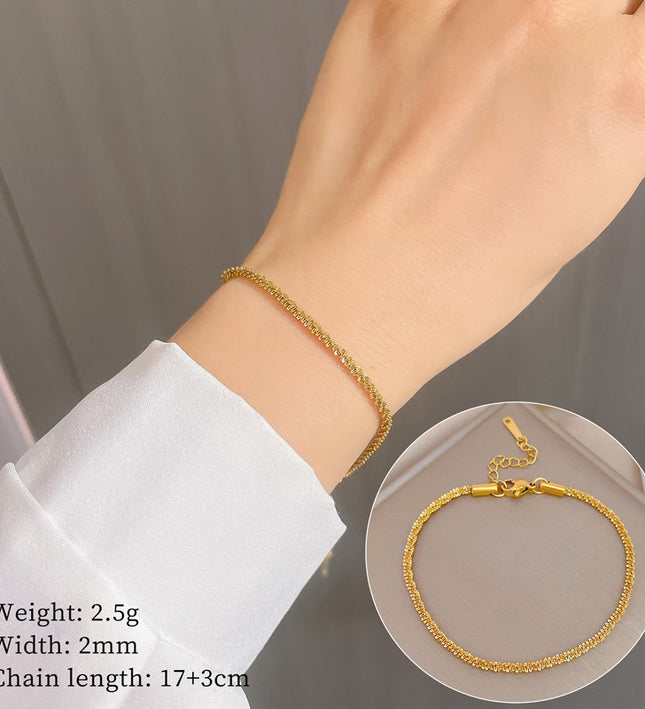 Gold Crystal Chain Bracelet