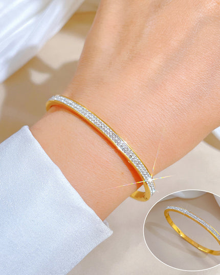 Gold Crystal Tennis Bangle Bracelet
