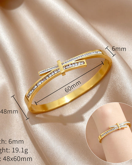 Crosslight Gold Crystal Bangle Bracelet