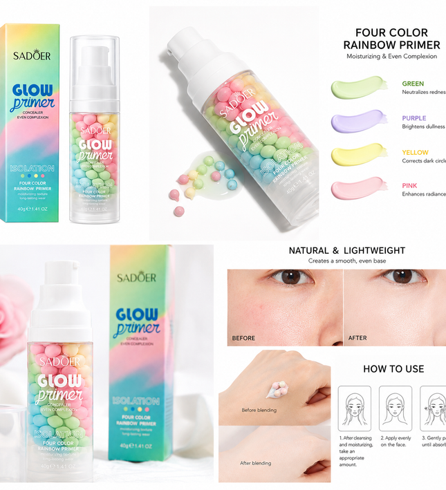 SADOER Glow Four Color Rainbow Primer – 40g