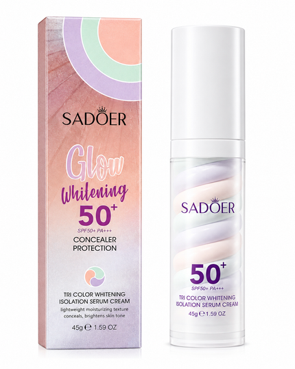 SADOER Glow Whitening Tri-Color Isolation Serum Cream SPF50+ – 45g