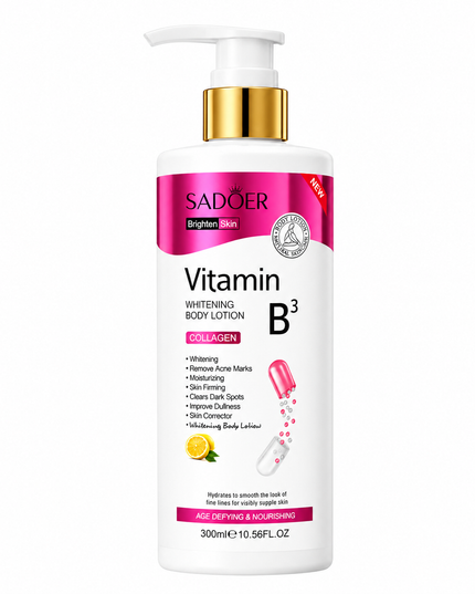 SADOER Vitamin B3 Brightening Body Lotion with Collagen – 300ml
