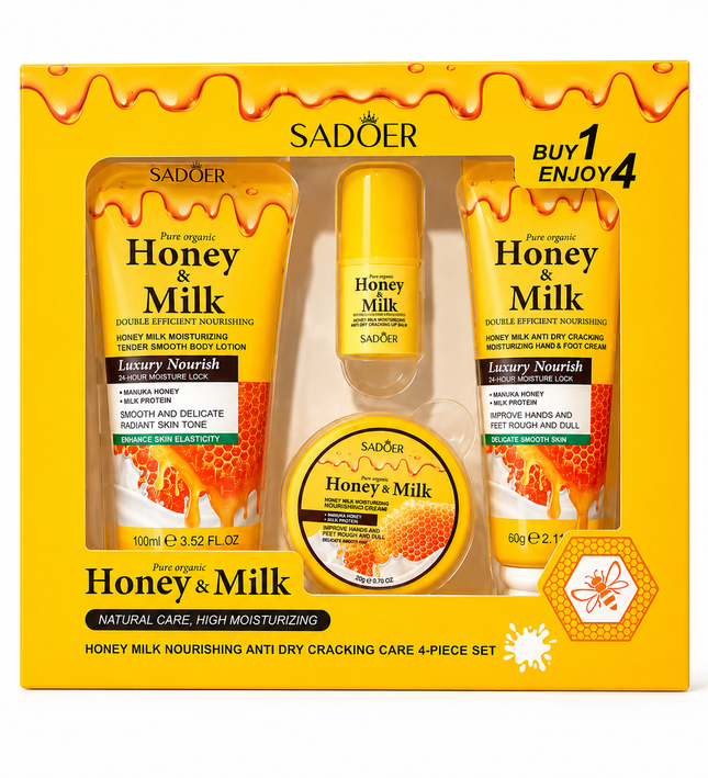 SADOER Honey &amp; Milk Nourishing Care 4-Piece Gift Set
