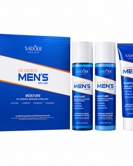 SADOER Men’s Oil Control Moisture Skincare 3-Piece Set