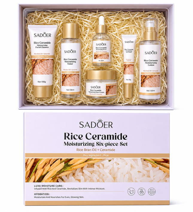 SADOER Rice Ceramide Moisturizing 6-Piece Skincare Set