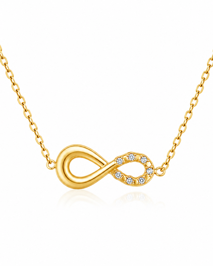 Infinity Gold Crystal Necklace