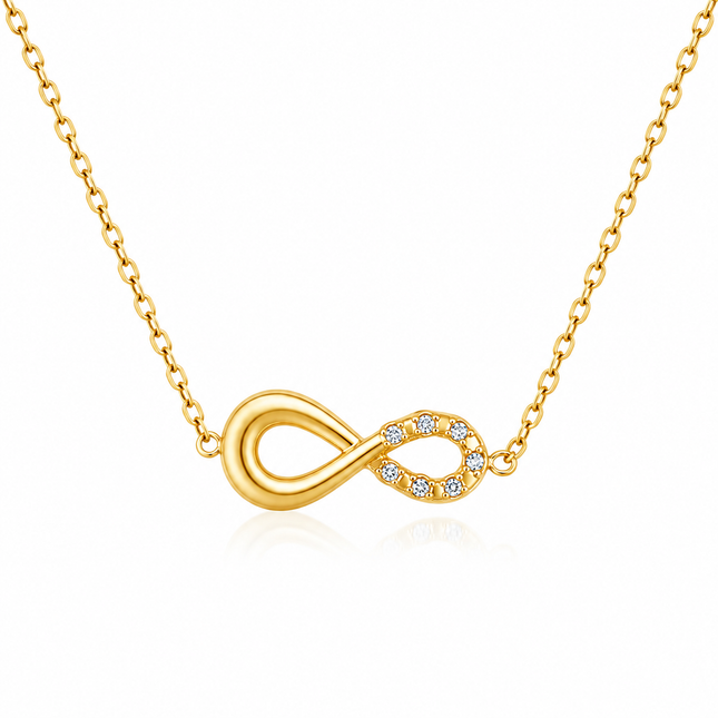 Infinity Gold Crystal Necklace