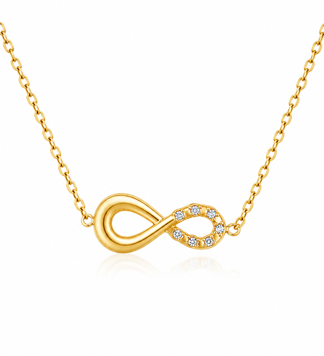 Infinity Gold Crystal Necklace