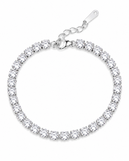 Silver Crystal Tennis Bracelet