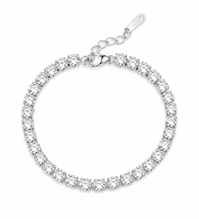 Silver Crystal Tennis Bracelet
