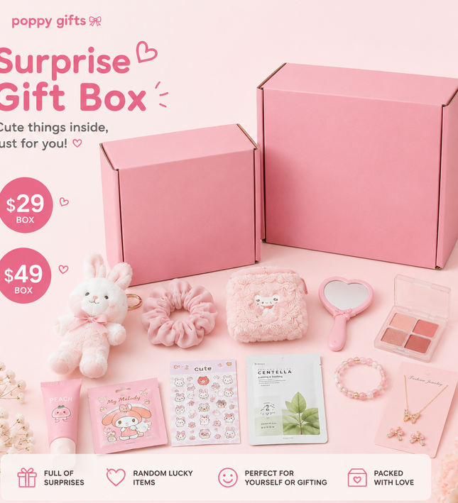 🎀 Poppy Gifts Cute Surprise Mystery Gift Box