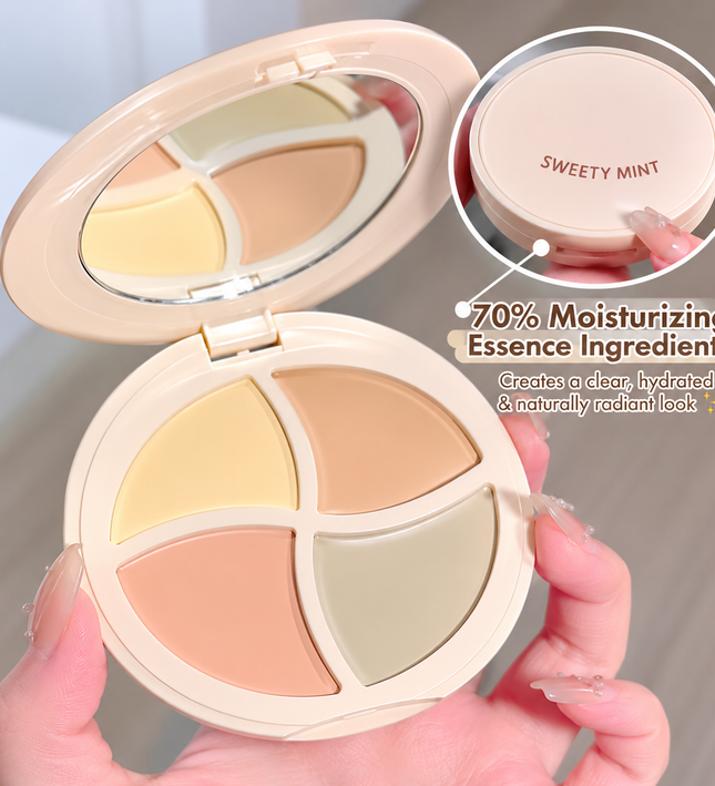 Sweet Mint 4-Colour Cream Concealer Palette with Mirror