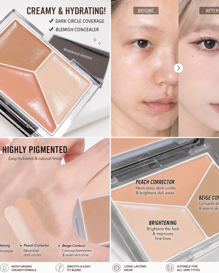Sweet Mint Tricolor Conceal and Contour Palette