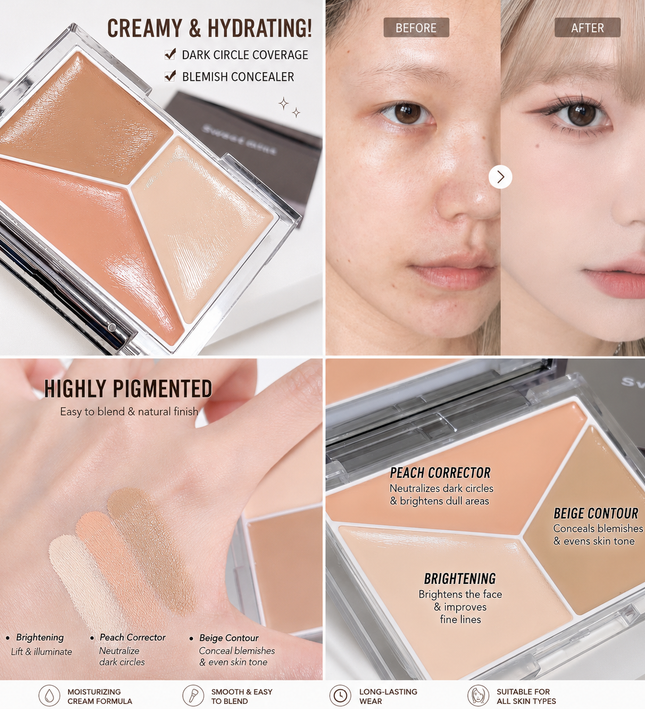 Sweet Mint Tricolor Conceal and Contour Palette