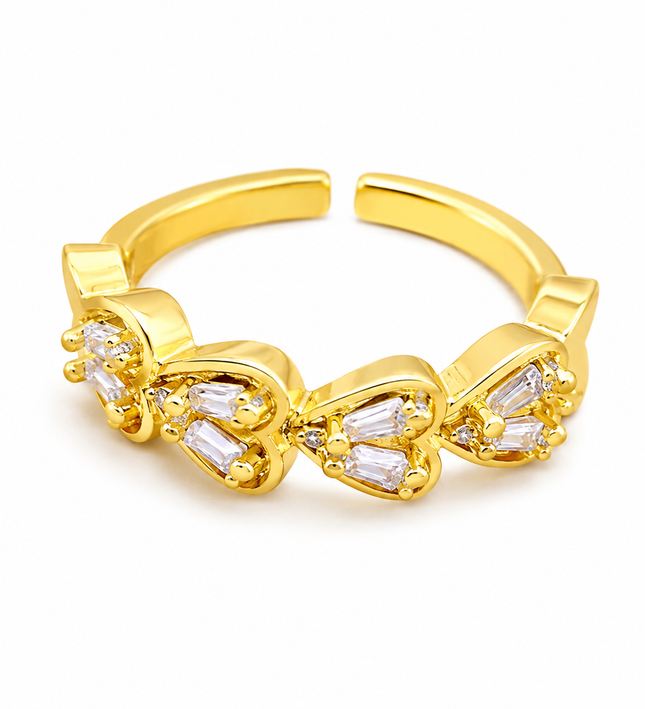 Everheart Gold Crystal Adjustable Ring