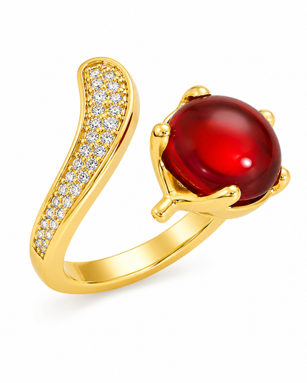 Crimson Royale Gold Adjustable Ring