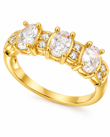 Aurora Luxe Gold Crystal Adjustable Ring