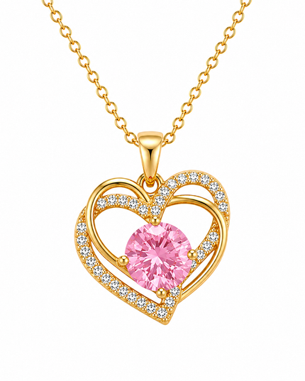 Rosabelle Heart Gold Crystal Necklace