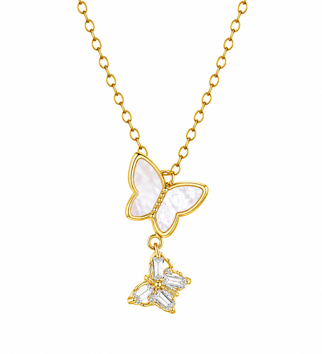 Flutter Charm Gold Butterfly Necklace