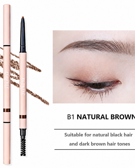 FLORTTE Rotating Double-Ended Eyebrow Pencil with Brush