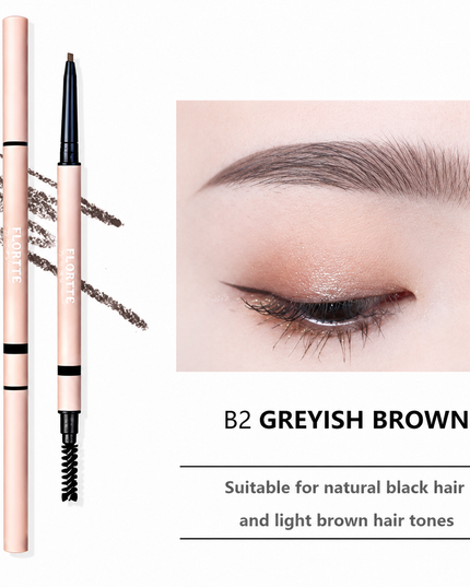 FLORTTE Rotating Double-Ended Eyebrow Pencil with Brush