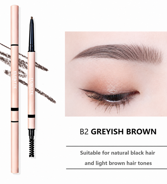 FLORTTE Rotating Double-Ended Eyebrow Pencil with Brush