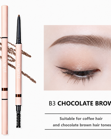 FLORTTE Rotating Double-Ended Eyebrow Pencil with Brush