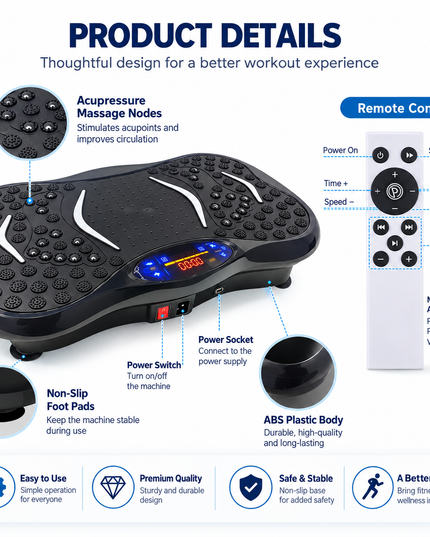 Vibration Plate Fitness Exercise and Massage Machine