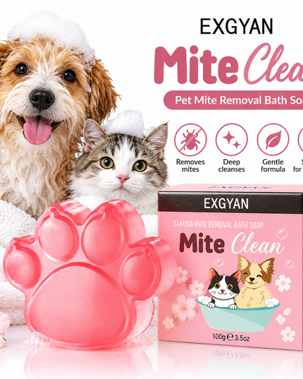 Pet Mite Removal Bath Soap – Paw Shape 100g